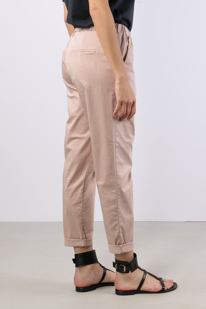 Chino Elastico Rasatello Rosa-5