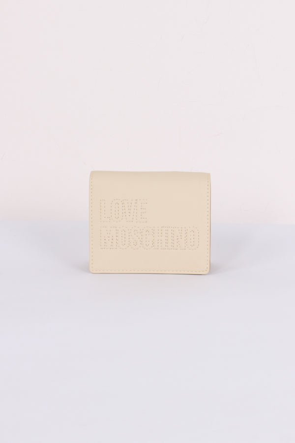 Portafoglio Clip Lettering Avorio