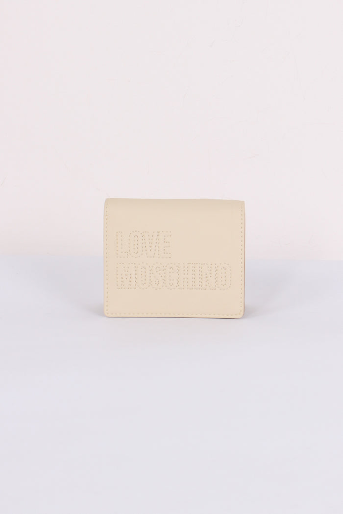 Portafoglio Clip Lettering Avorio