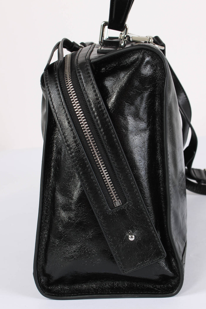 Maxi Trapezio Effetto Crinkle Black-6