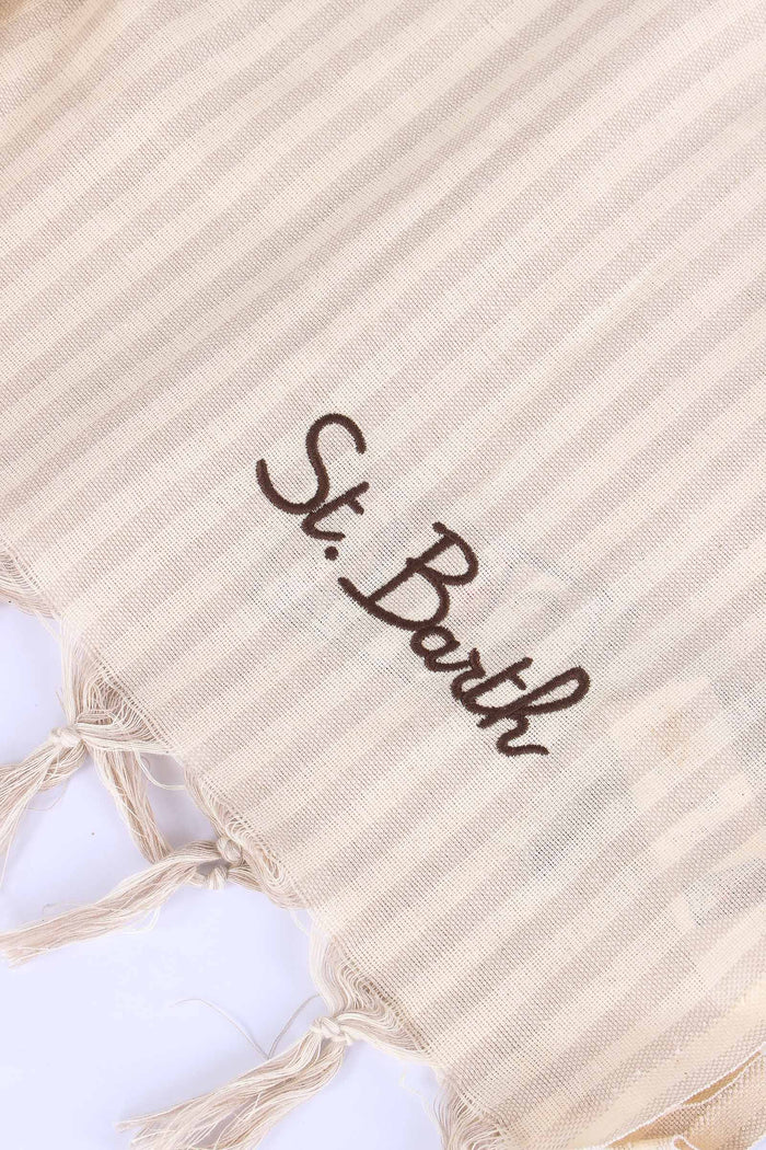 Foutas Righe Sottili Beige/bianco-3