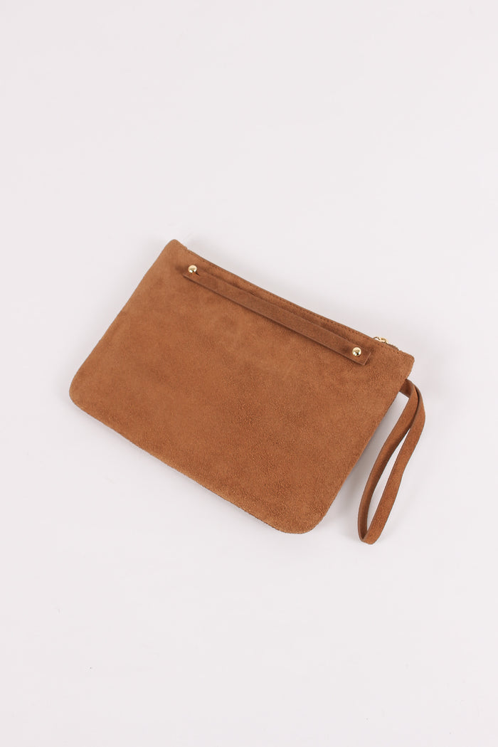 Borsa A Tracolla Suede Cognac-8