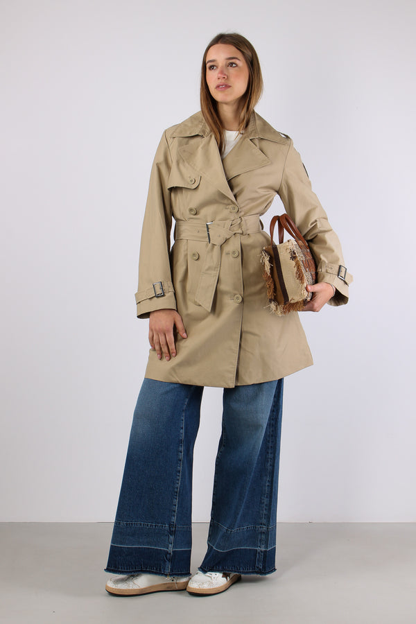 Trench Lungo Cotone Sand