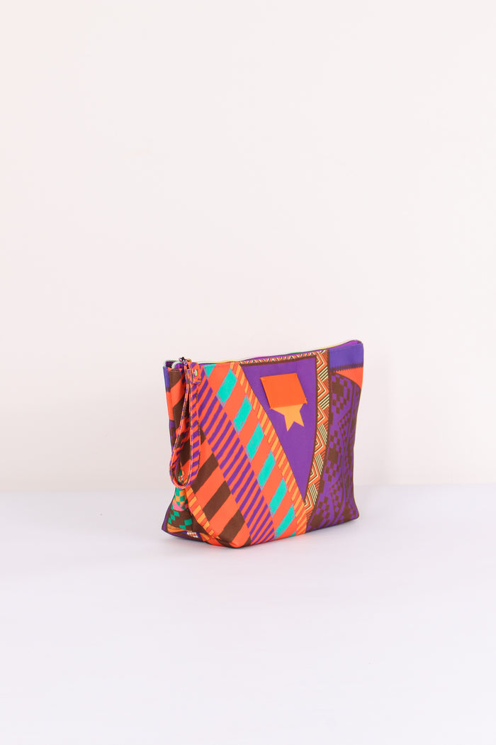 Maxi Pochette Fantasia Viola/arancio-5