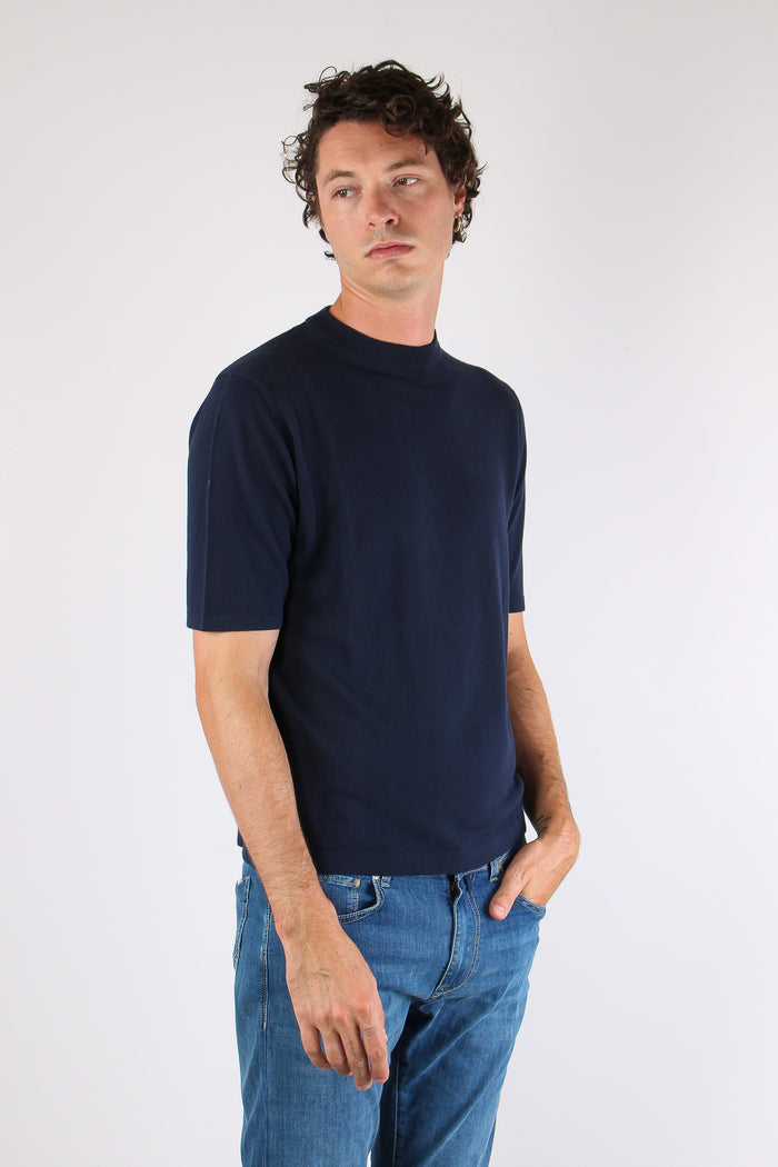 Maglia Girocollo M/m Cotone Navy-6