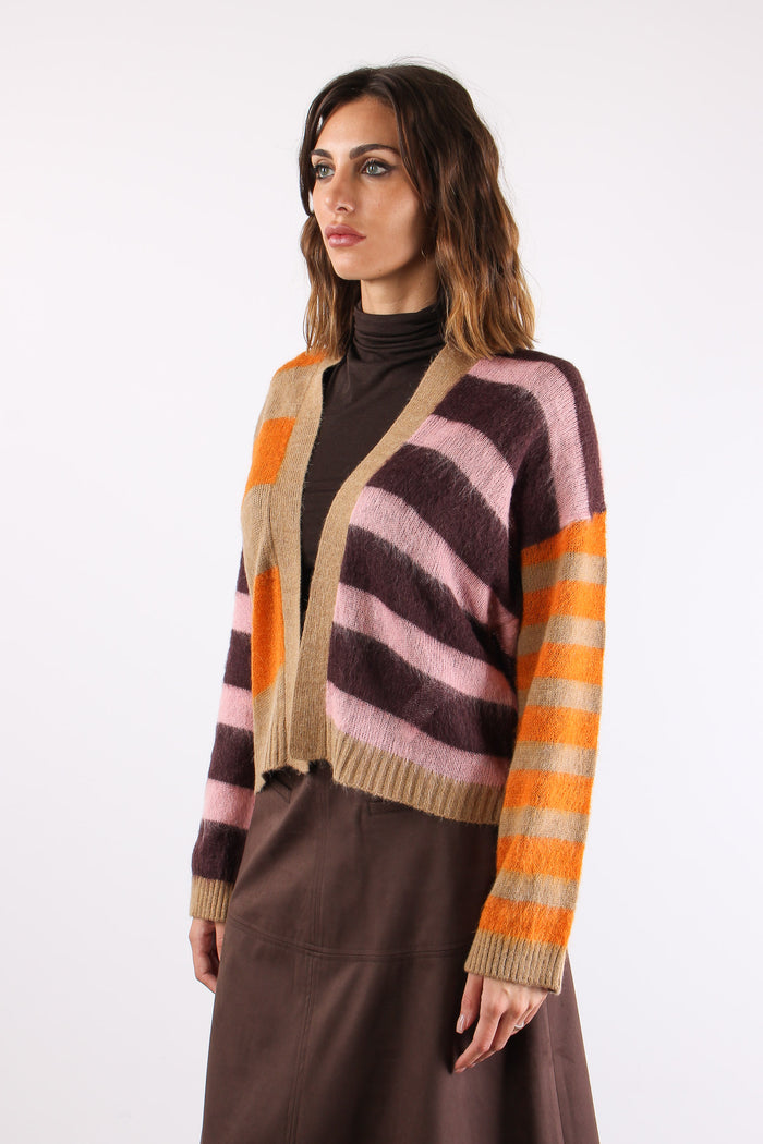 Cardigan Righe Candy Pink-6