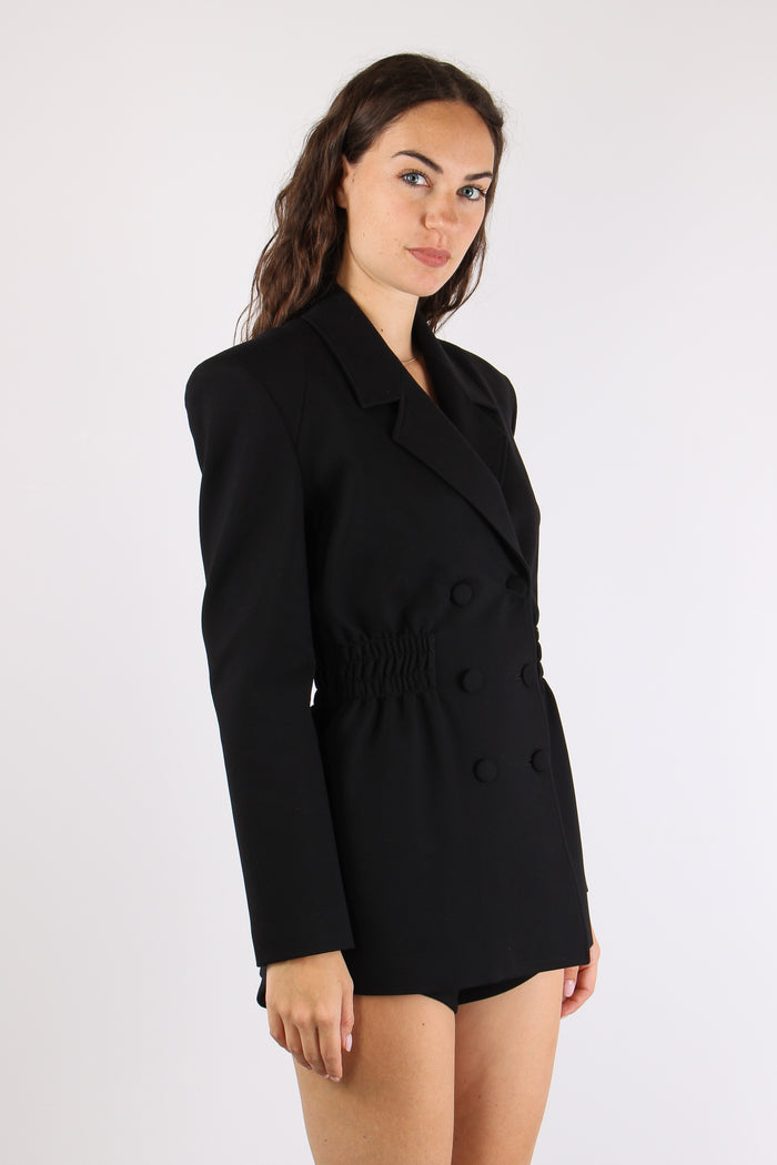 Giacca Over Riprese Fianchi Black-6