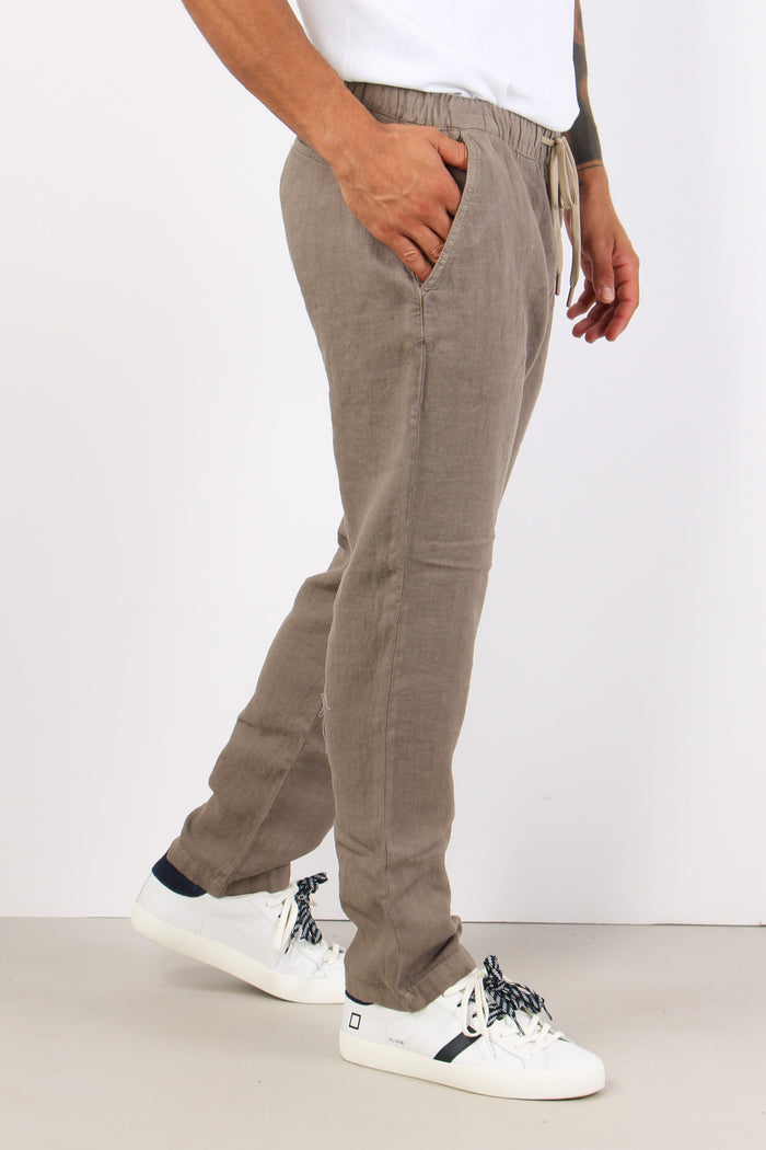 Pantalone Fit Coulisse Fango-3