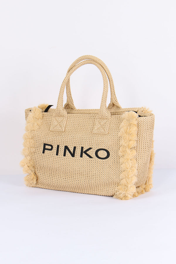 Shopping Beach Rafia Paglia/nero-2