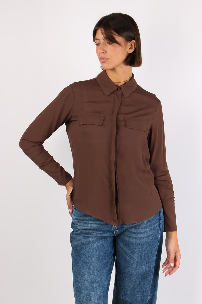 Camicia Viscosa Taschine Espresso-3