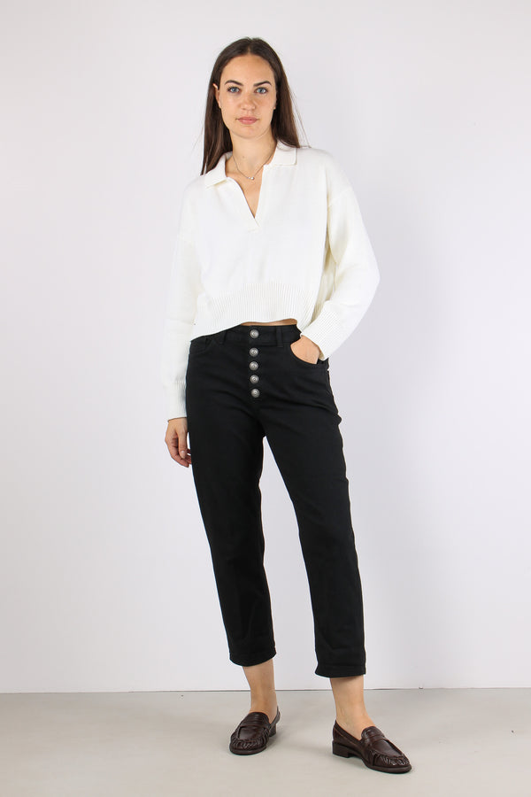 Koons Denim Bull Bottone Gioiello Black