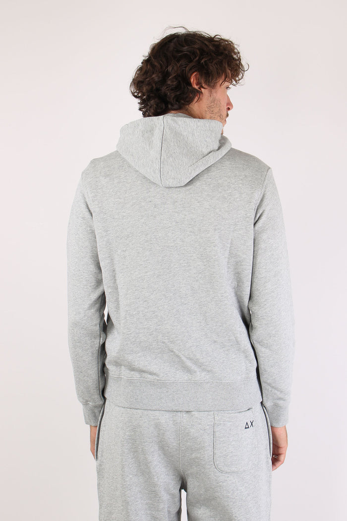 Felpa Felpata Cappuccio Logo Grigio-5