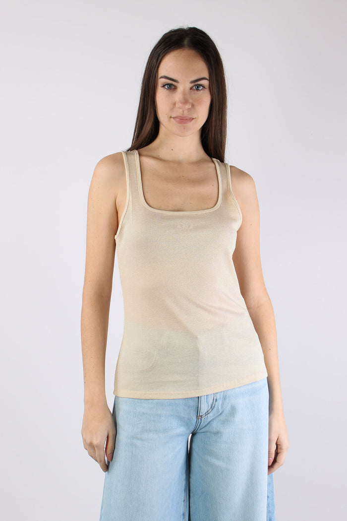 Canotta Lurex Logo Champagne-5