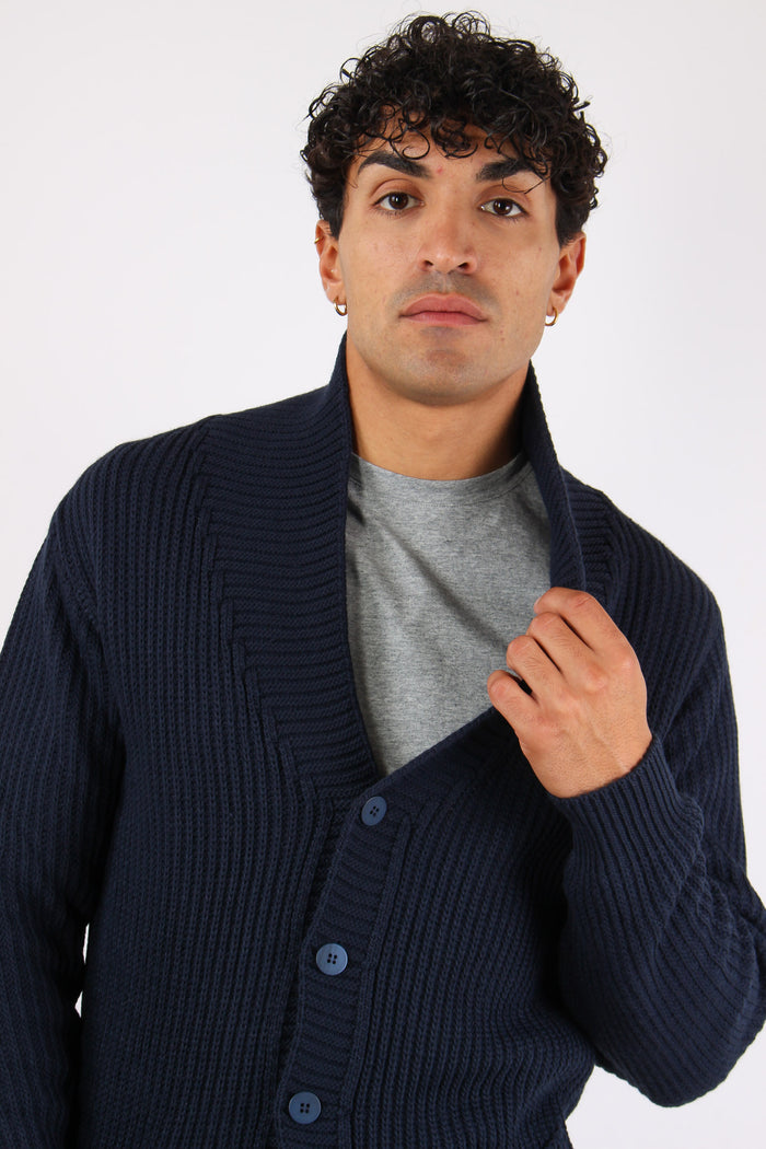Cardigan Bottoni Blu Navy-6