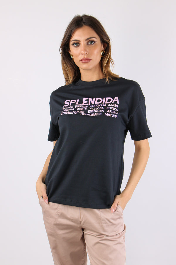 T-shirt Over Splendida Piombo-2