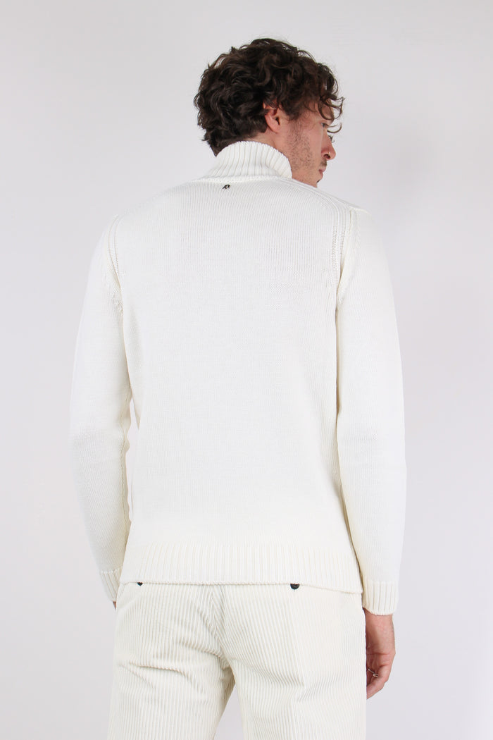 Maglia Collo In Piedi Panna-6