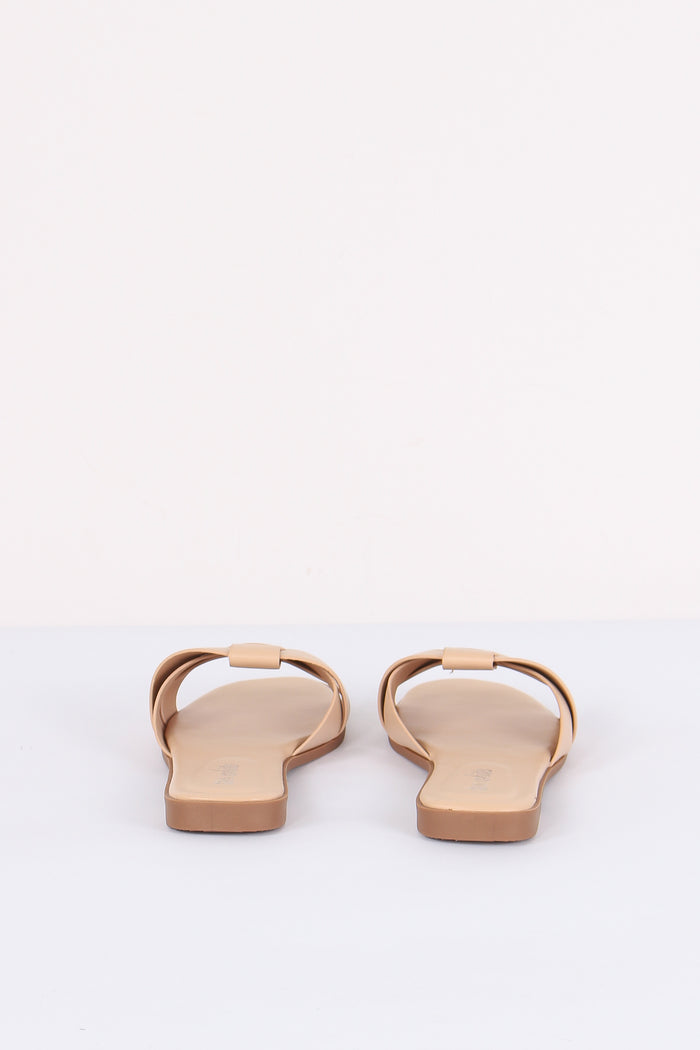 Ciabatta Incrocio Laminata Beige-3