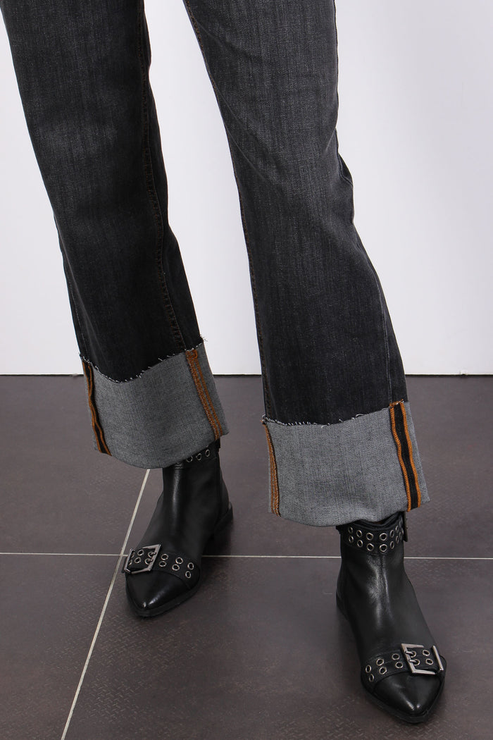 Denim Risvolto Alto Denim Nero-7