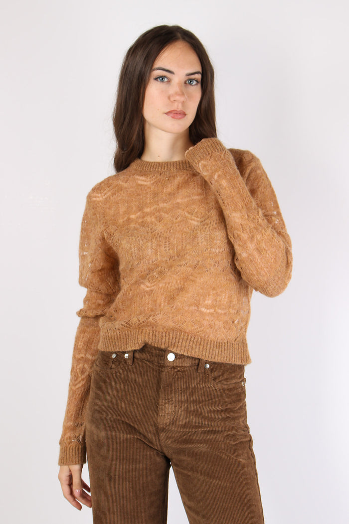 Maglia Traforata Mohair Tortora-3