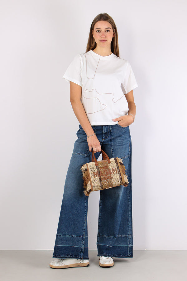 T-shirt Ricamo Organza Off White