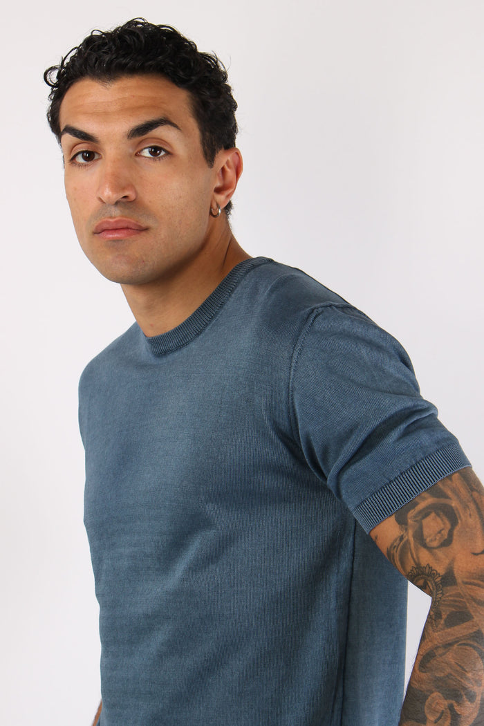 T-shirt Girocollo Basica Night Blue-7