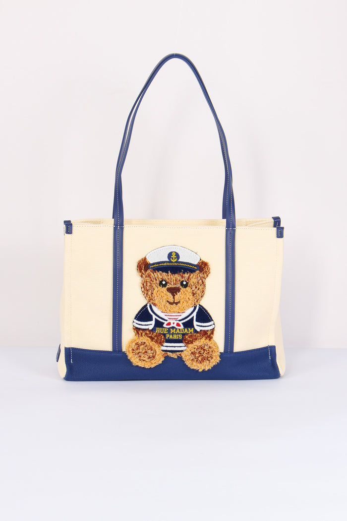 Shopping Canvas Orso Bicolor Blue