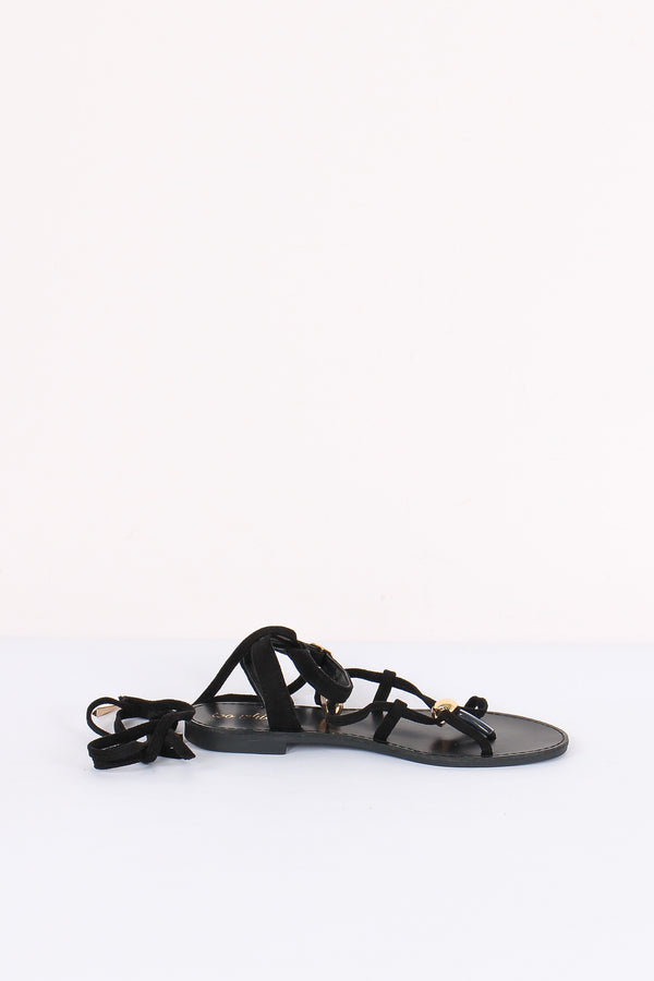 Sandalo Alla Schiava Camoscio Black-2