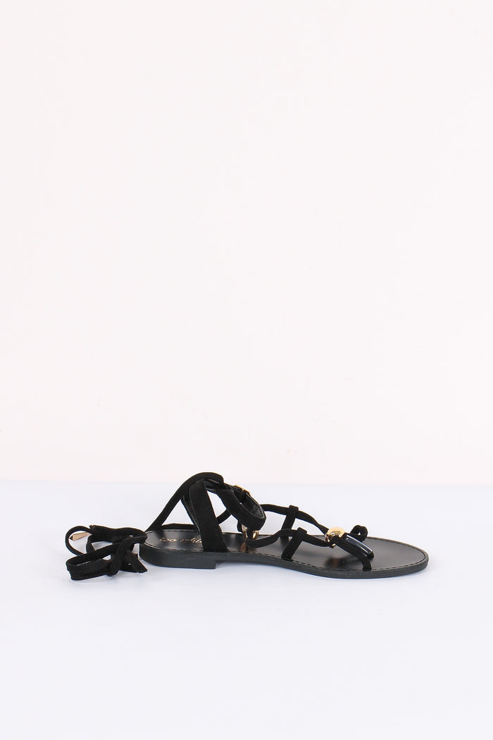 Sandalo Alla Schiava Camoscio Black-2