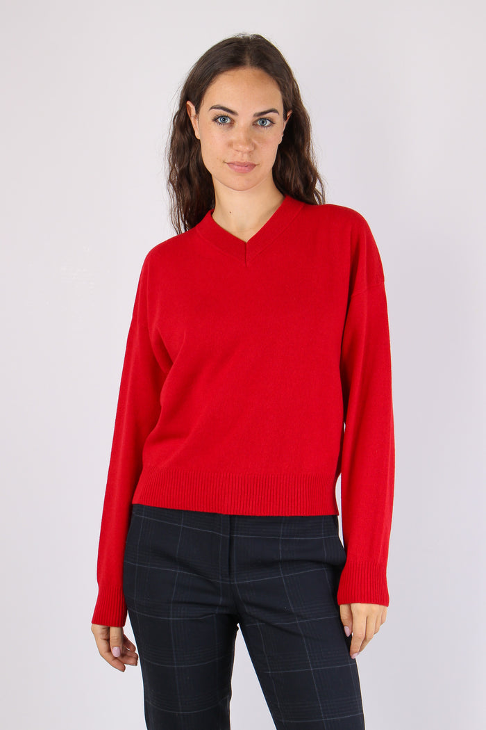 Mllbuono Maqglia Scollo V Rosso-2