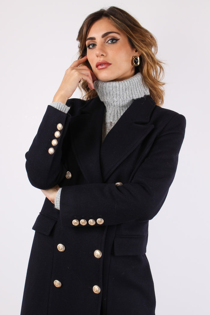 Teres Cappotto Doppiopetto Total Blu-10