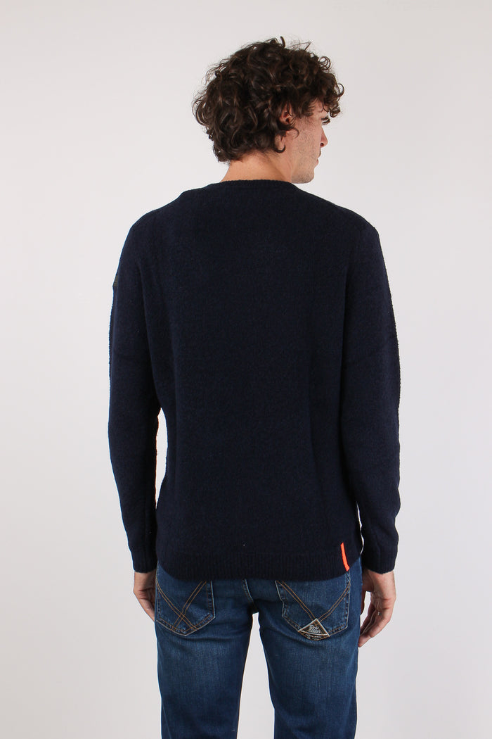 Girocollo Lana Boucle Blue Black-5