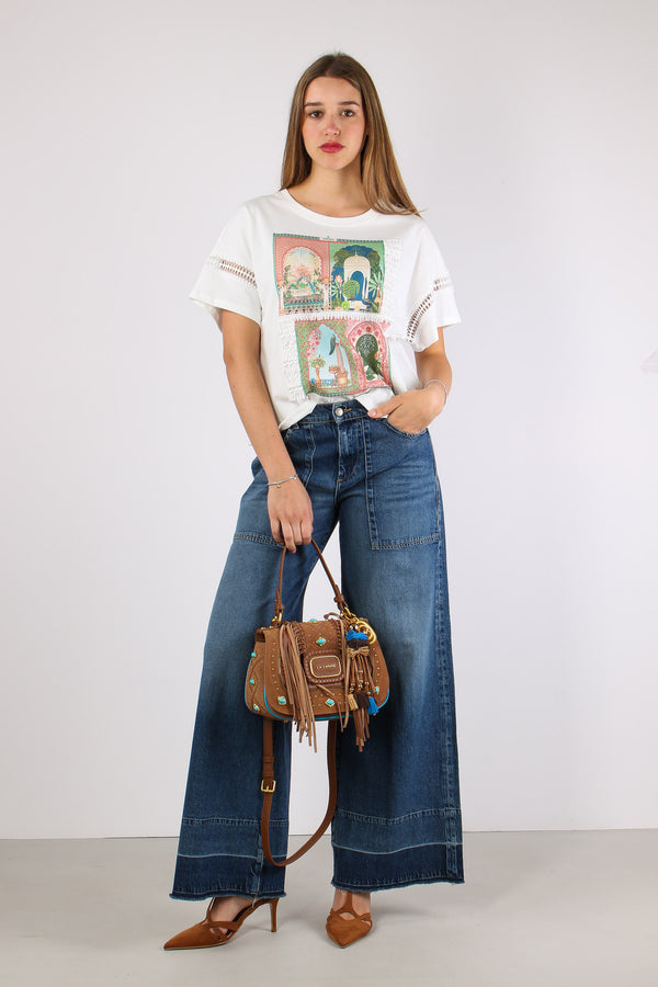 T-shirt Multi Patch Bianco