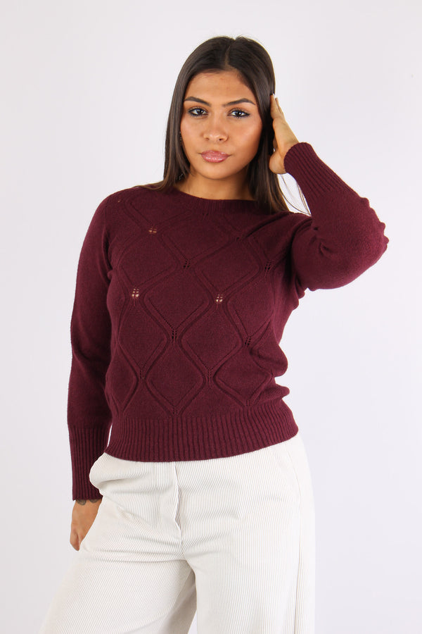 Maglia Effetto Losanghe Bordeaux-2