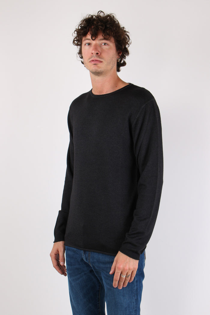 Maglia Girocollo Rullino Vintage Nero-3