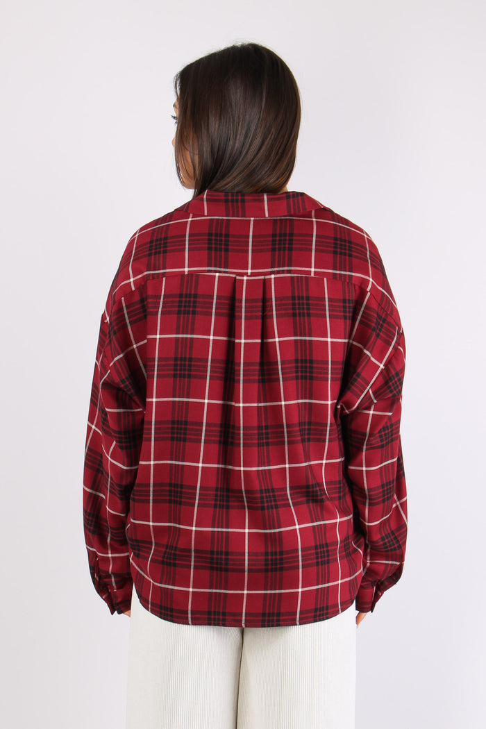 Camicia Quadri Stondata Rosso/nero-4