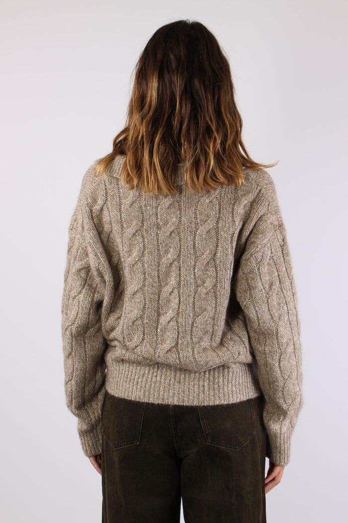 Polo Trecce Lurex Fango-5