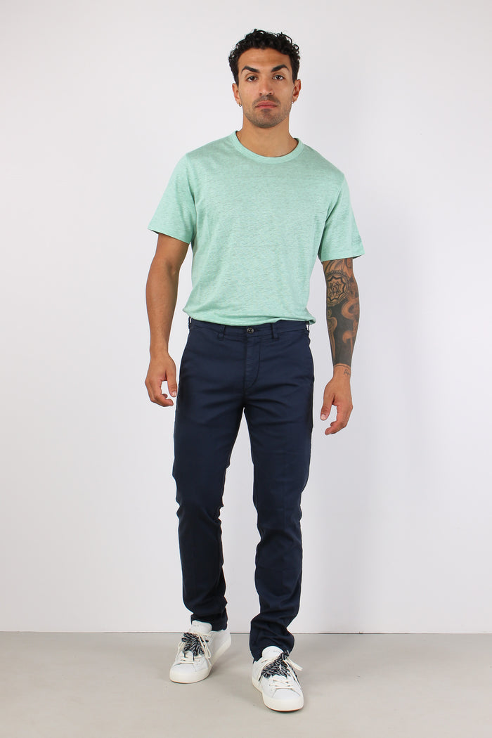 Chino Slim Tessuto Tecnico Blu