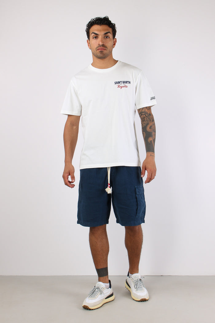 T-shirt Stampa Scritta Bianco-3