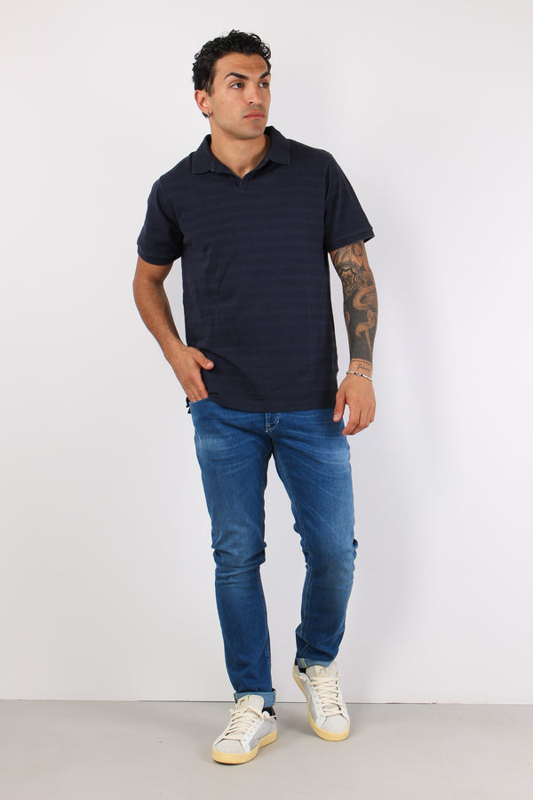 T-shirt Polo Cotone Blue-2
