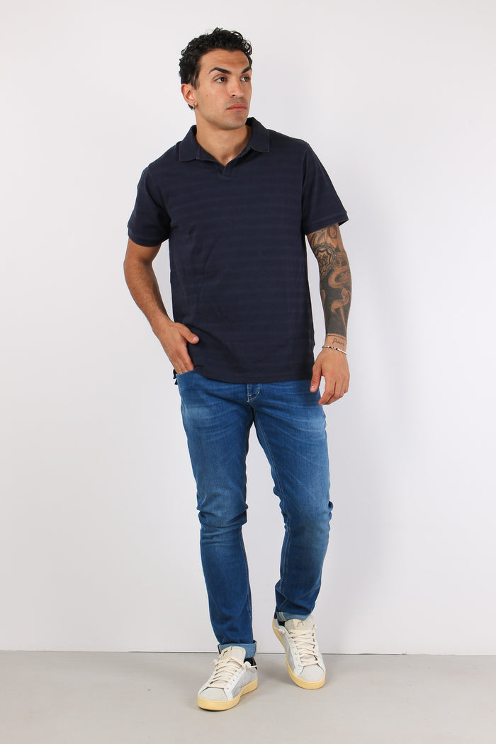 T-shirt Polo Cotone Blue-2