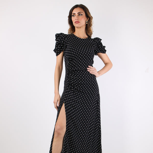 Abito Spalla Arriccio Nero/bianco-2