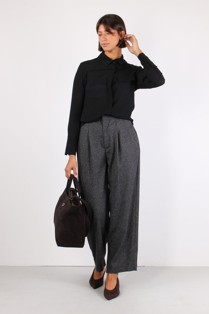 Camicia Viscosa Taschine Nero