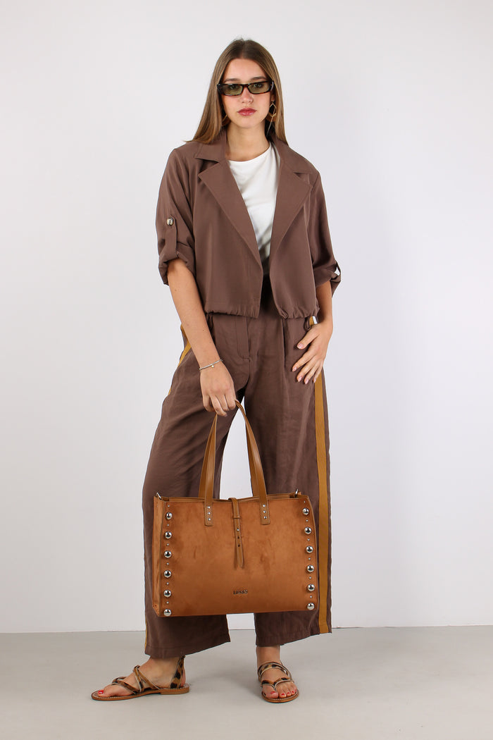 Pantalone Banda Gros Laterale Cacao-5