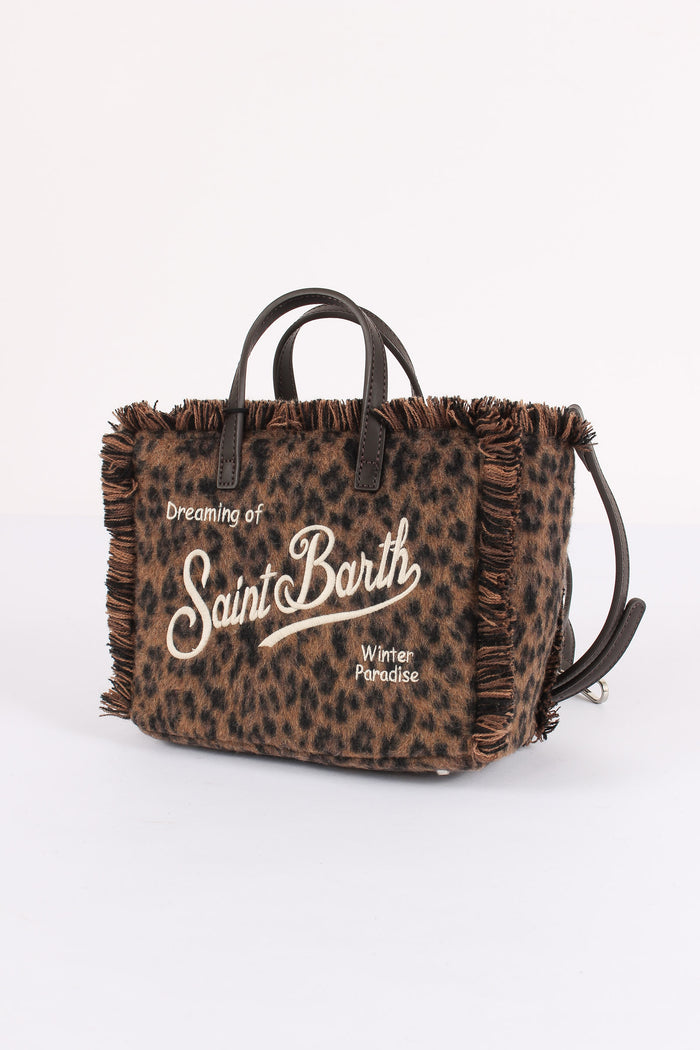Borsa Mano Mini Felt Animalier Dark Leopard-5