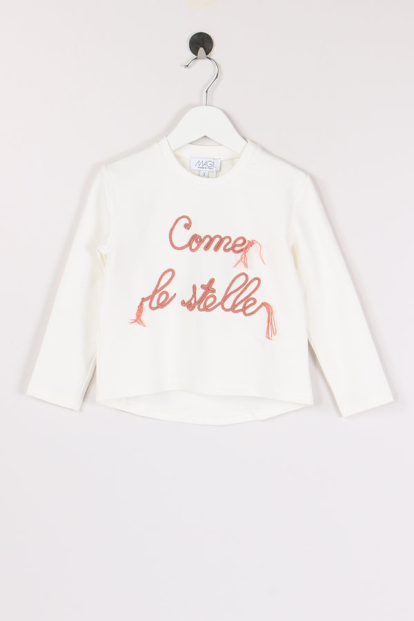 T-shirt Ricamo Come Le Stelle Panna