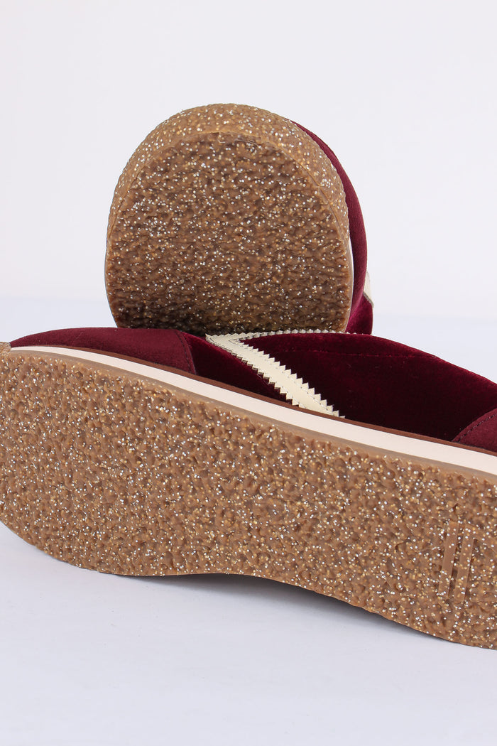 Sneakers Velluto Glitter Wine-5