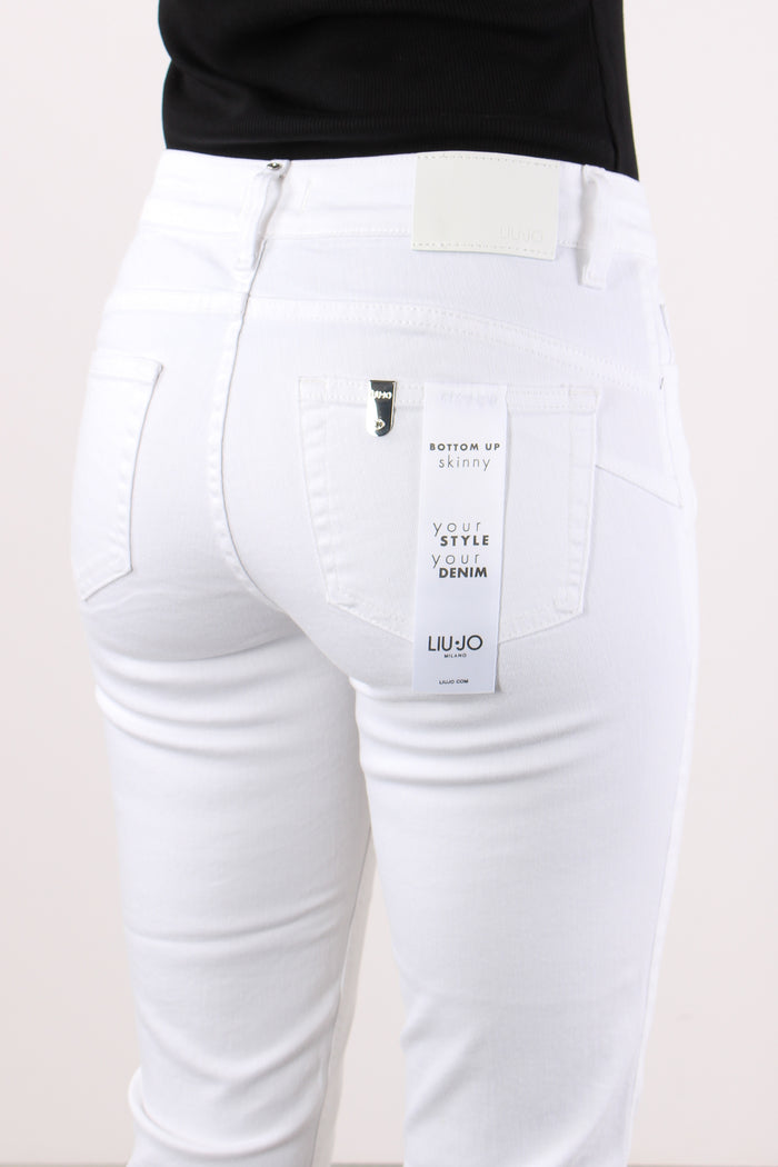 Jeans Monroe Risvolto Strass Bianco Ottico-8