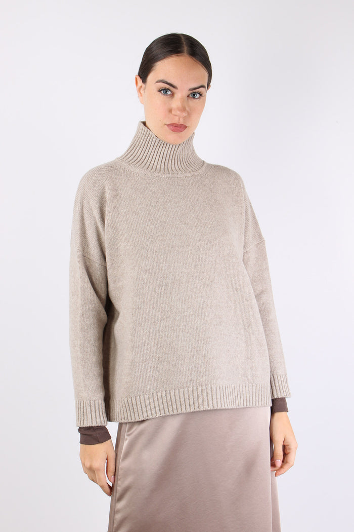 Borgia Maglia Collo Alto Casha Melange-3