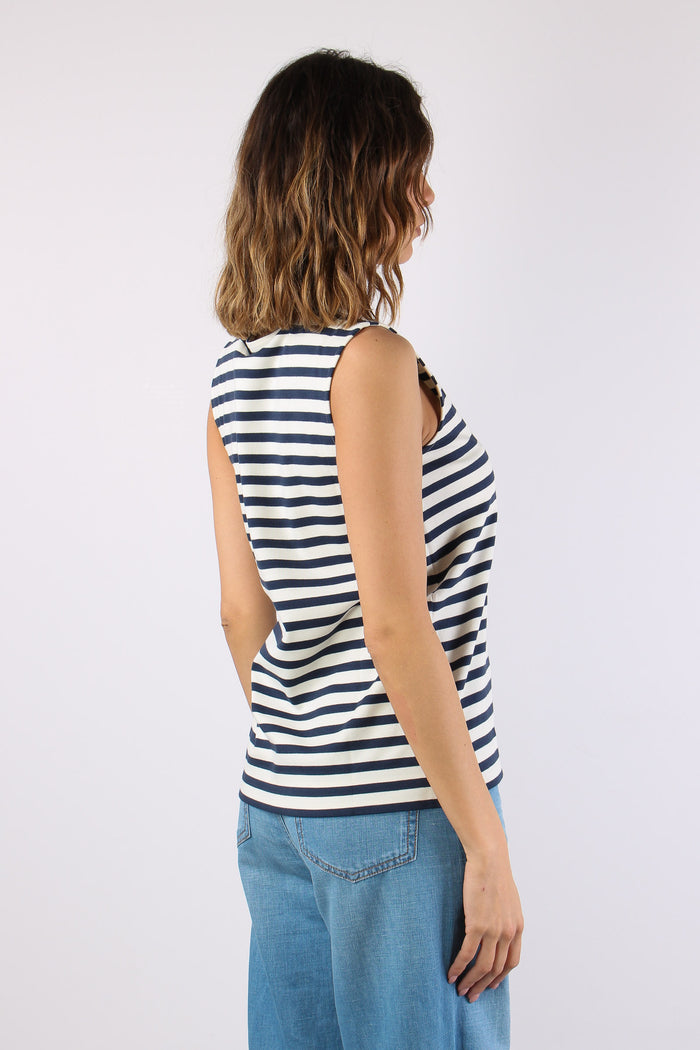 Multih T-shirt Smanicata Riga Ecru/blu-6