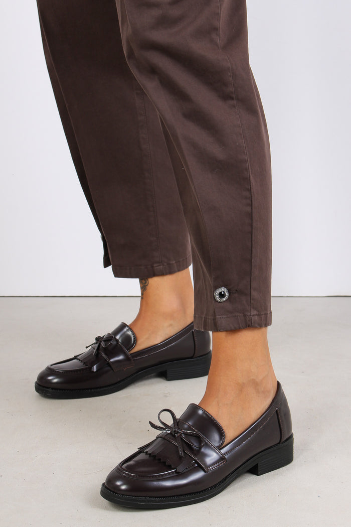 Pantalone Baloon Cotone Cioccolato-8